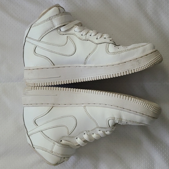 NIKE AIR FORCE 1 MID WHITE 2014(GS) YOUTH SHOE - Picture 7 of 12